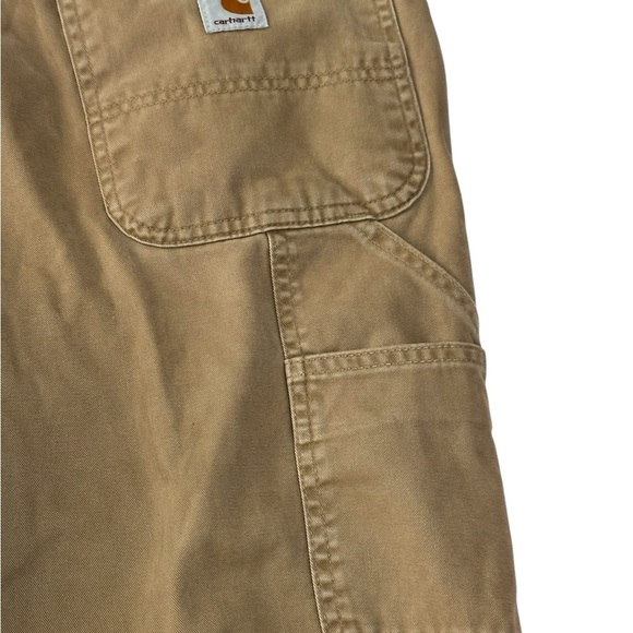 Carhartt Relaxed Fit Flannel Lined Work Pants Khaki 40x30 Carpenter Utility - Picture 5 of 10